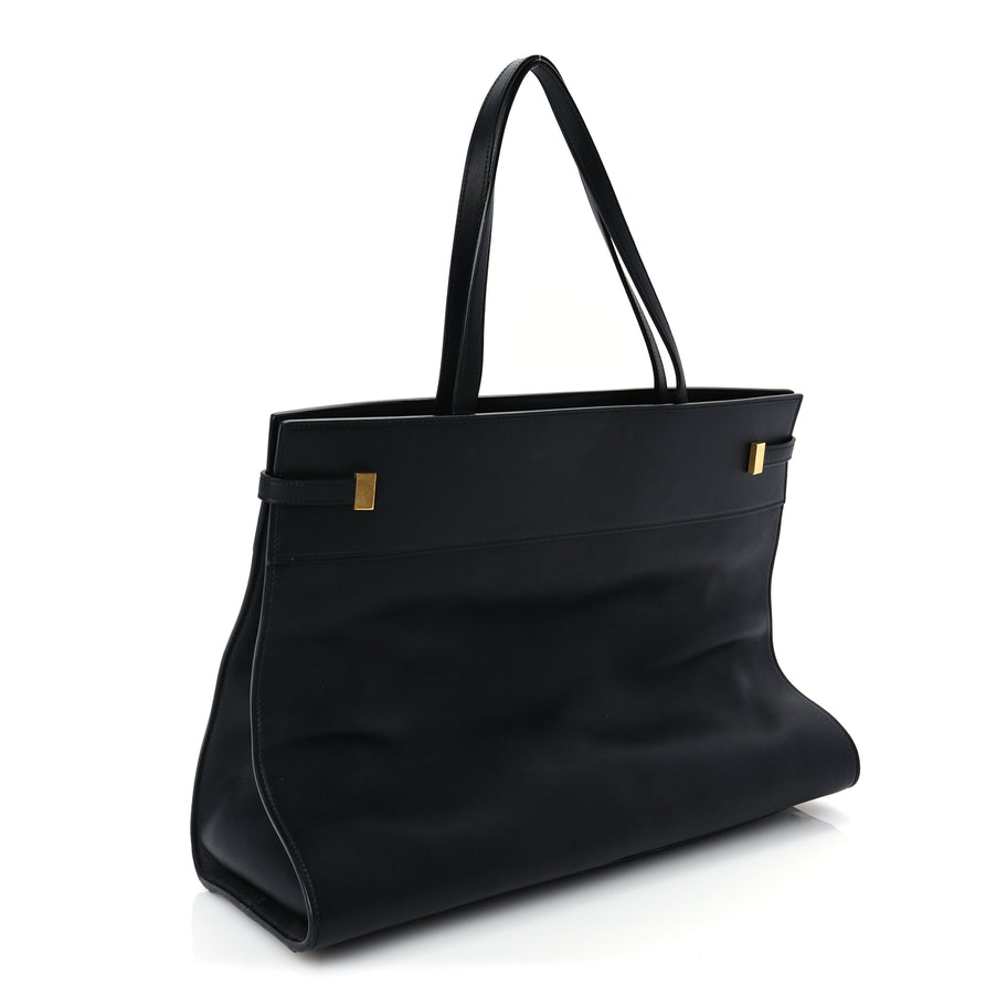 Saint Laurent Calfskin Medium Manhattan Shopper Tote  Black Image 2