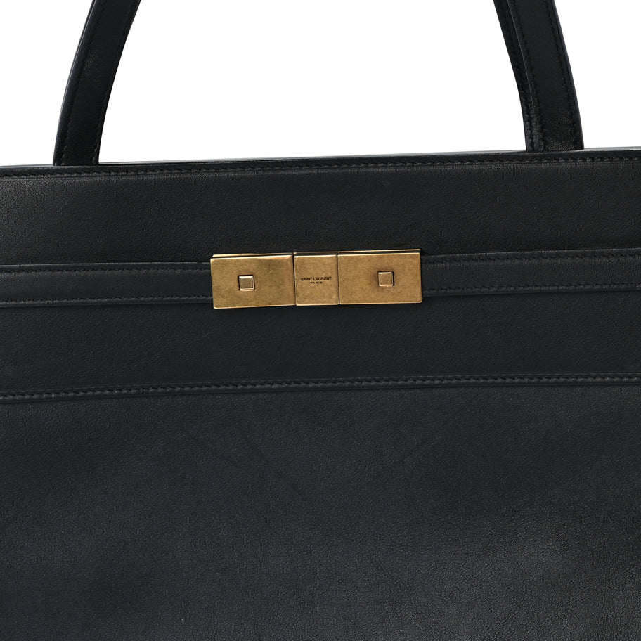 Saint Laurent Calfskin Medium Manhattan Shopper Tote  Black Image 6