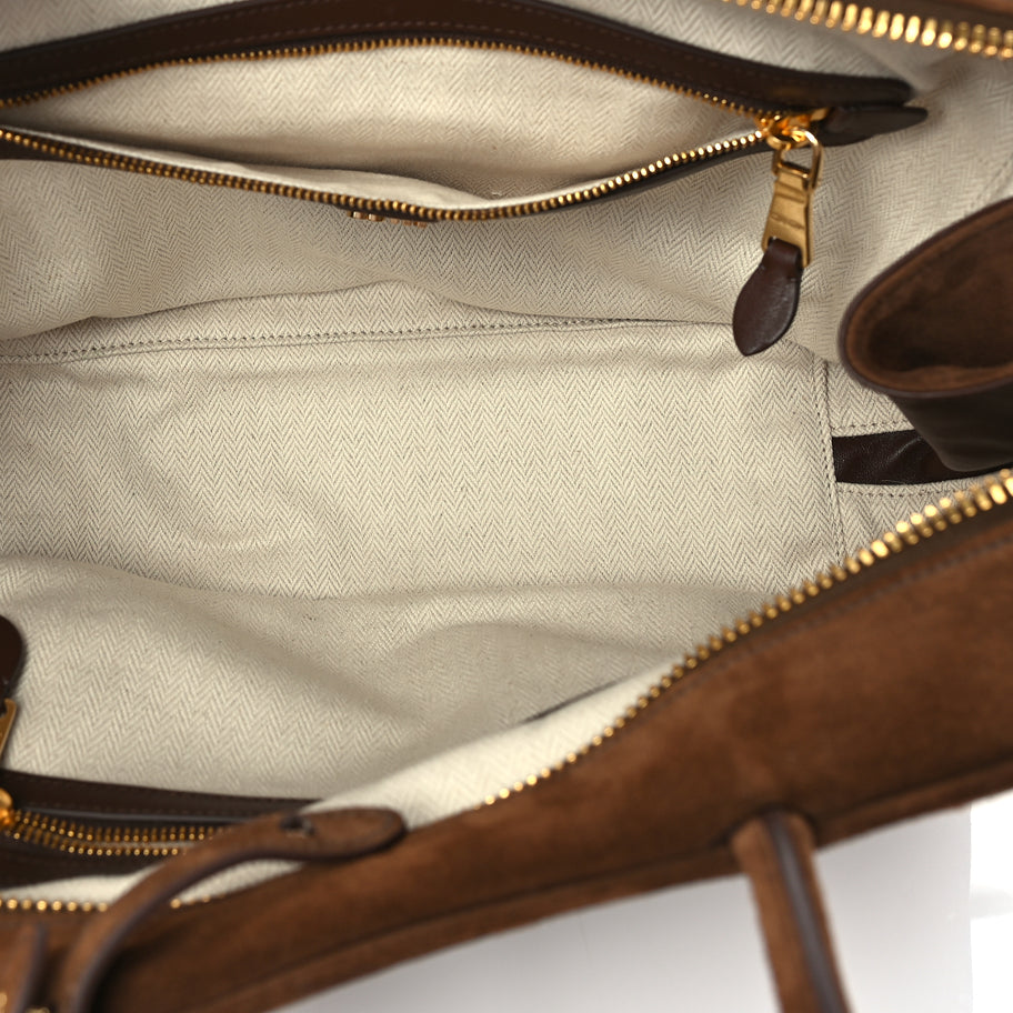 Miu Miu Camoscio Beau Top Handle Bag Cocoa Brown Image 4