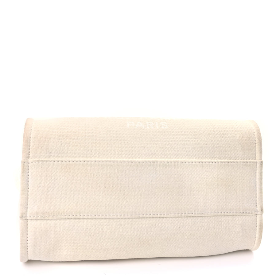 Chanel Mixed Fibers Small Deauville Tote  White Image 4