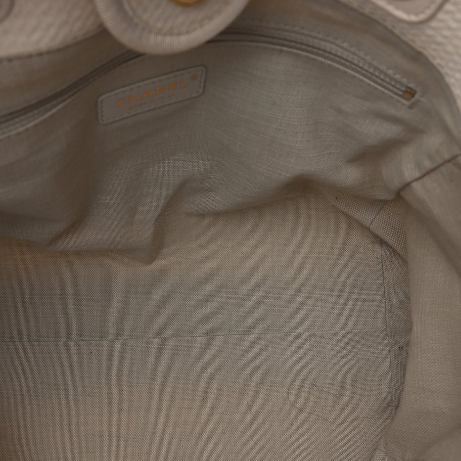 Chanel Mixed Fibers Small Deauville Tote  White Image 5