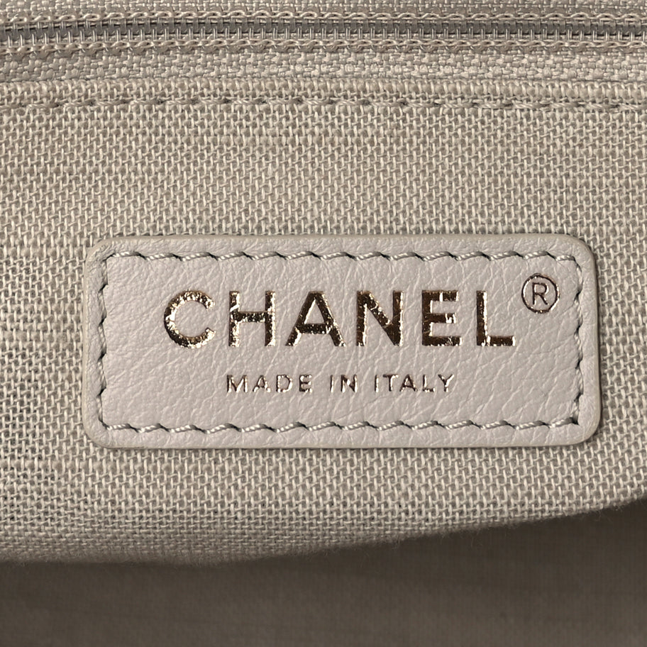 Chanel Mixed Fibers Small Deauville Tote  White Image 6