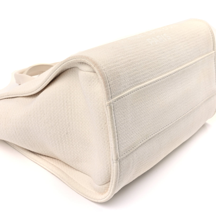 Chanel Mixed Fibers Small Deauville Tote  White Image 7