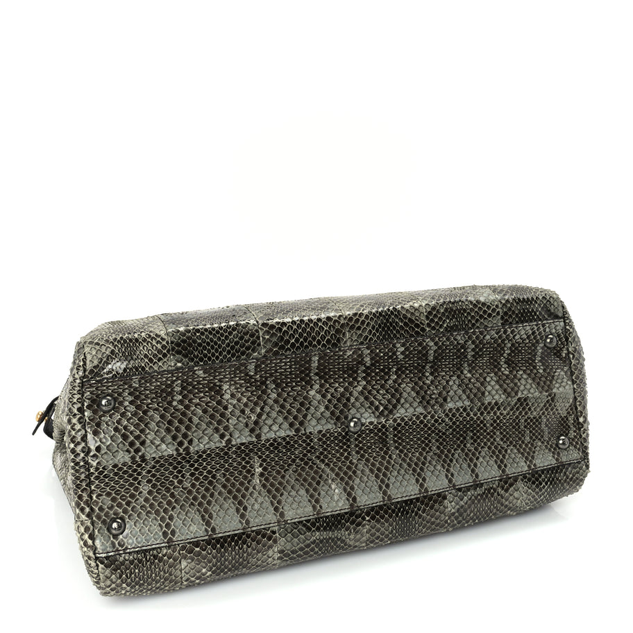 Fendi Snakeskin Large Peekaboo Iconic Satchel Green Image 3