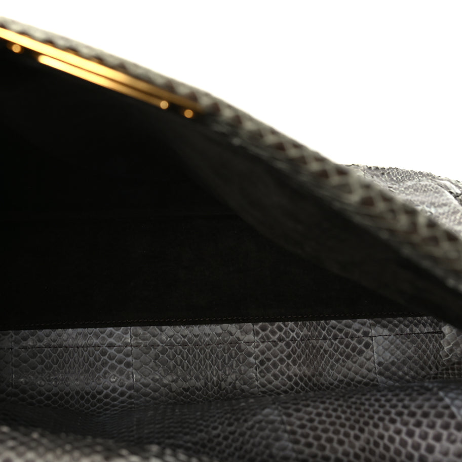 Fendi Snakeskin Large Peekaboo Iconic Satchel Green Image 4