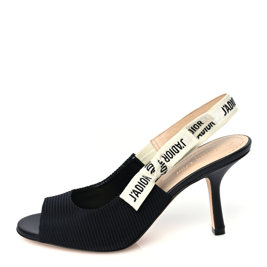Christian Dior Technical Canvas Ribbon J'Adior Slingback 85mm Sandals 39 Black Image 1