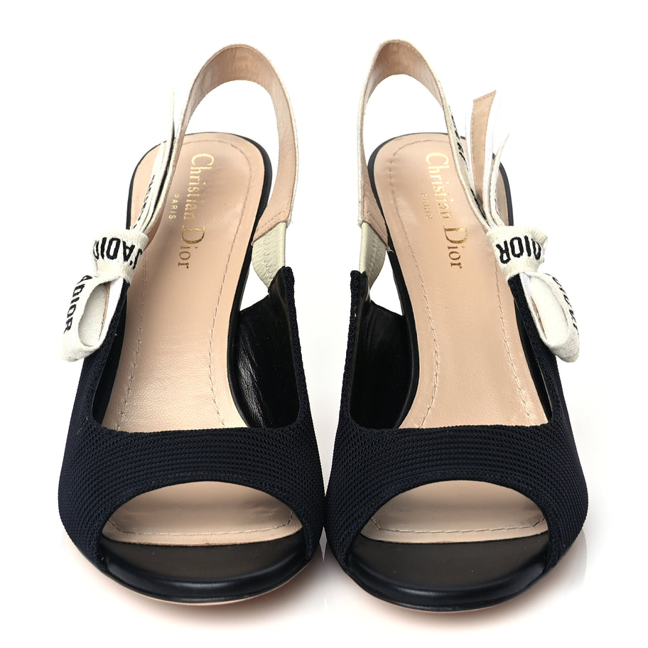 Christian Dior Technical Canvas Ribbon J'Adior Slingback 85mm Sandals 39 Black Image 3