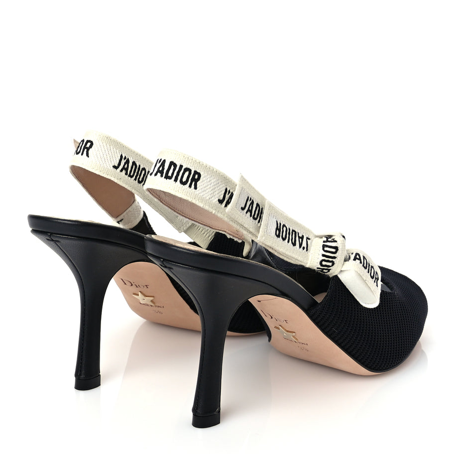 Christian Dior Technical Canvas Ribbon J'Adior Slingback 85mm Sandals 39 Black Image 5