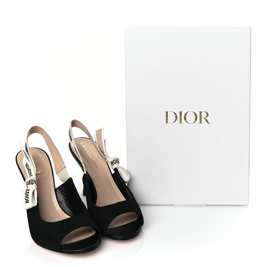Christian Dior Technical Canvas Ribbon J'Adior Slingback 85mm Sandals 39 Black Image 9