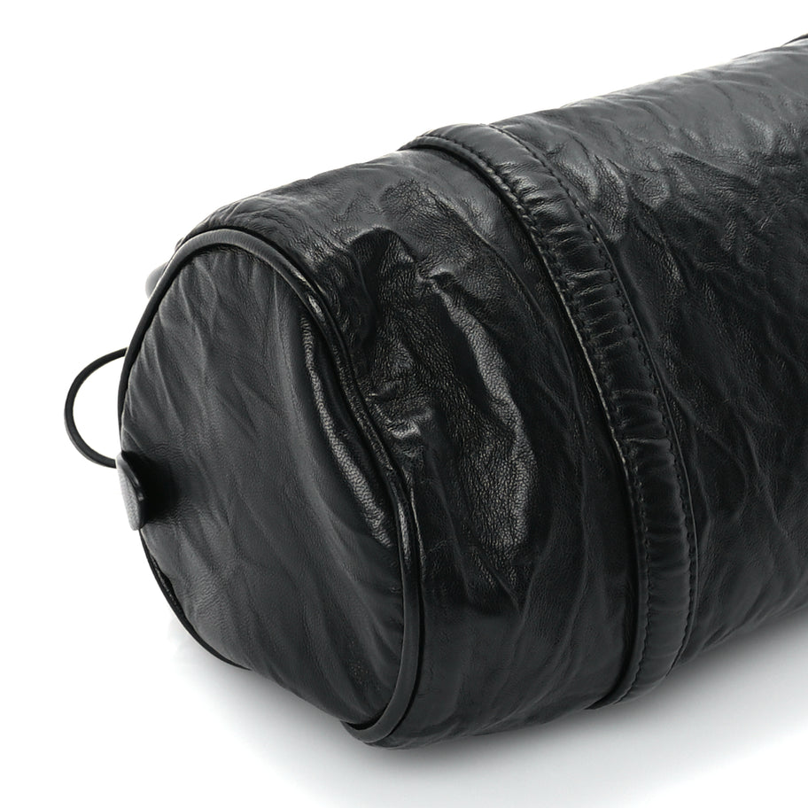 Prada Nappa Antique Re-Edition 2002 Barrel Shoulder Bag  Black Image 7