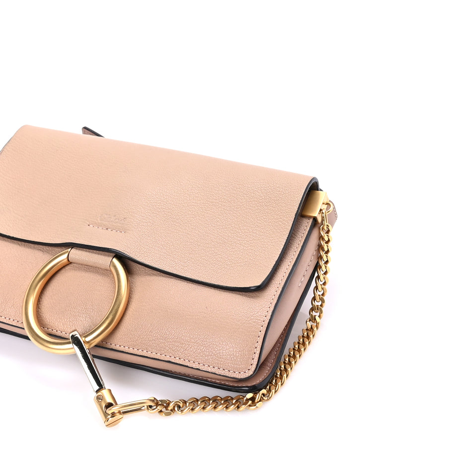 Chloe Goatskin Small Faye Shoulder Bag  Biscotti Beige Image 8