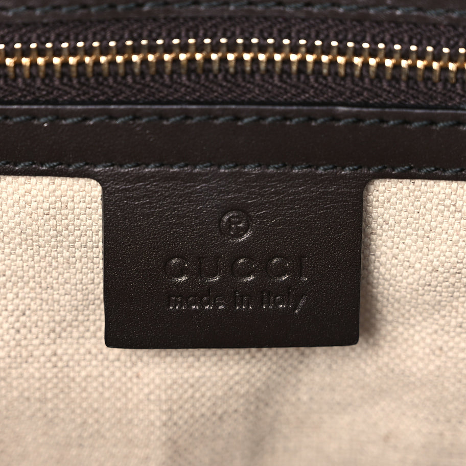 Gucci Monogram Margaux Calfskin Large Emily Chain Shoulder Bag Beige Ebony Cocoa Image 5