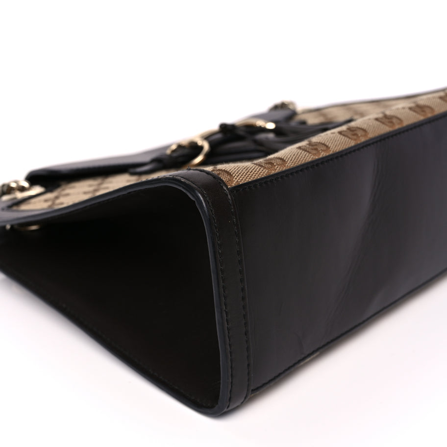 Gucci Monogram Margaux Calfskin Large Emily Chain Shoulder Bag Beige Ebony Cocoa Image 7