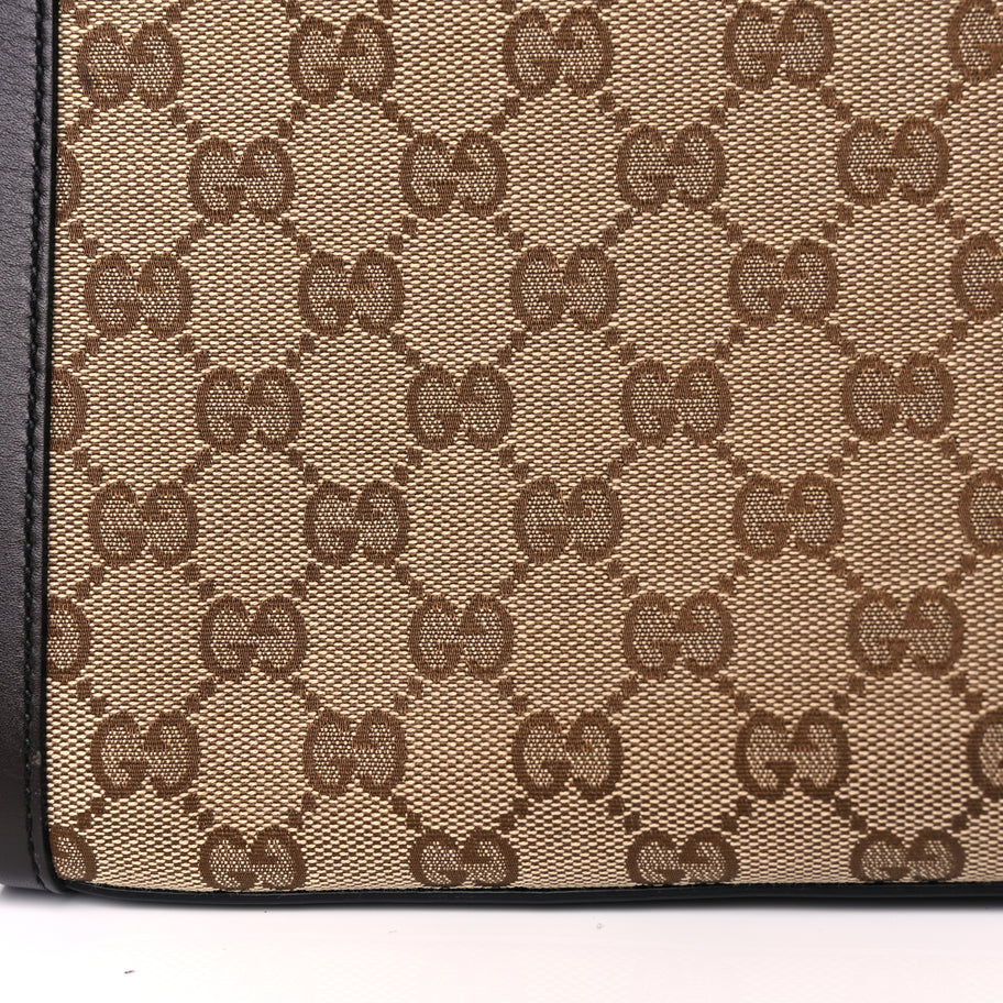 Gucci Monogram Margaux Calfskin Large Emily Chain Shoulder Bag Beige Ebony Cocoa Image 11