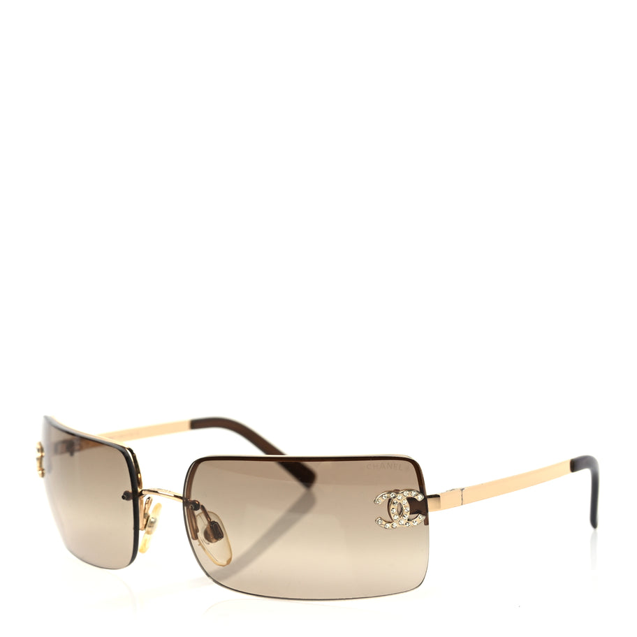 Chanel Crystal CC Logo Sunglasses 4104-B Gold Image 1