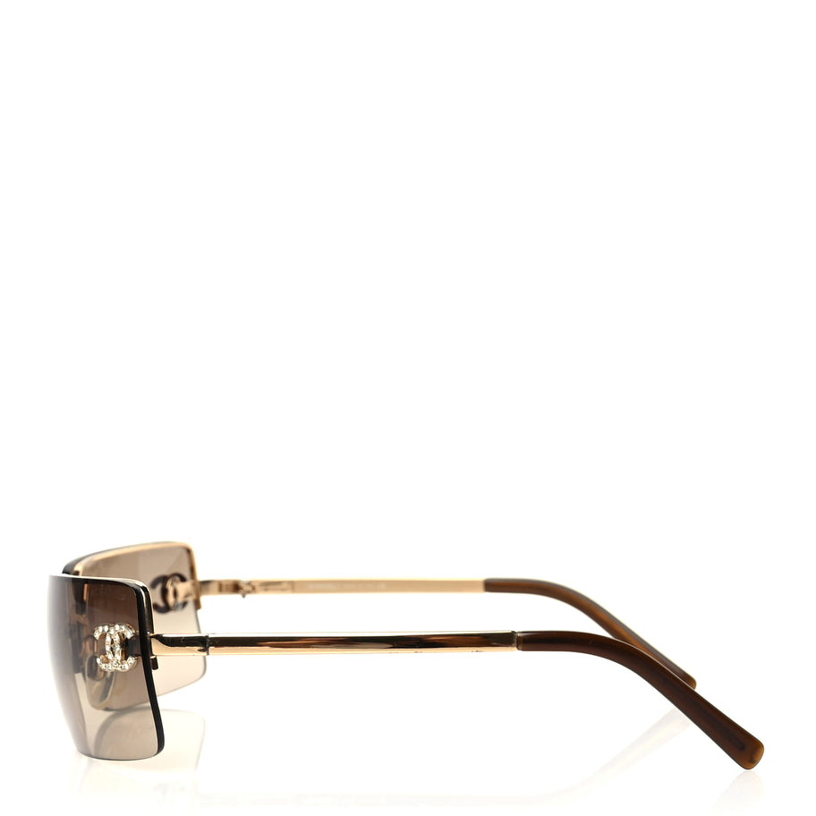 Chanel Crystal CC Logo Sunglasses 4104-B Gold Image 2
