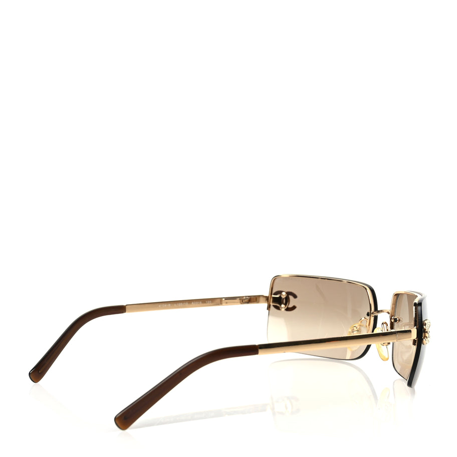 Chanel Crystal CC Logo Sunglasses 4104-B Gold Image 4
