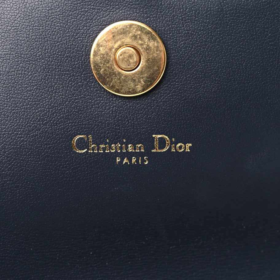 Christian Dior Oblique Medium Saddle Pouch With Chain Blue Image 5