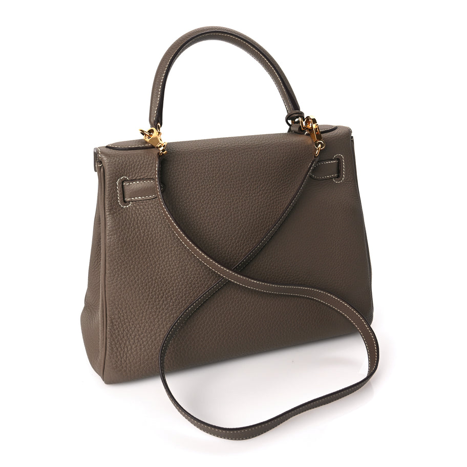 Hermes Taurillon Clemence Kelly Retourne 28 Etoupe Image 2
