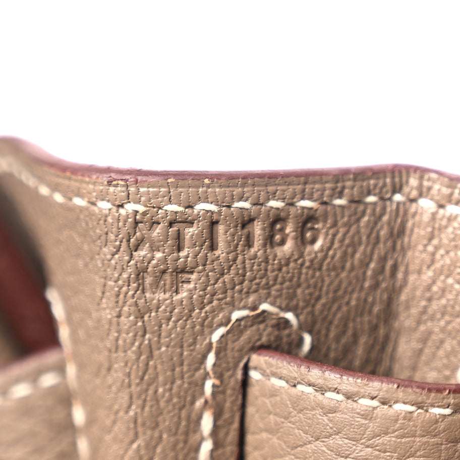 Hermes Taurillon Clemence Kelly Retourne 28 Etoupe Image 6