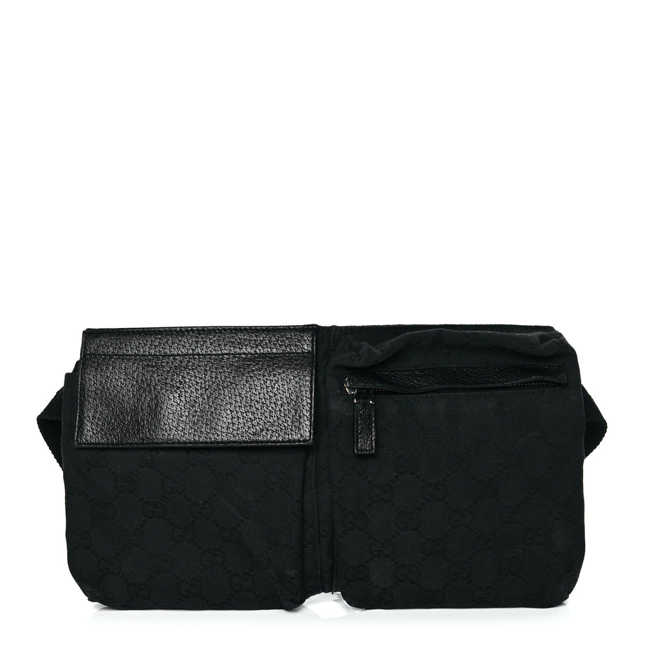 Gucci GG Monogram Double Pocket Belt Bag Black Image 1