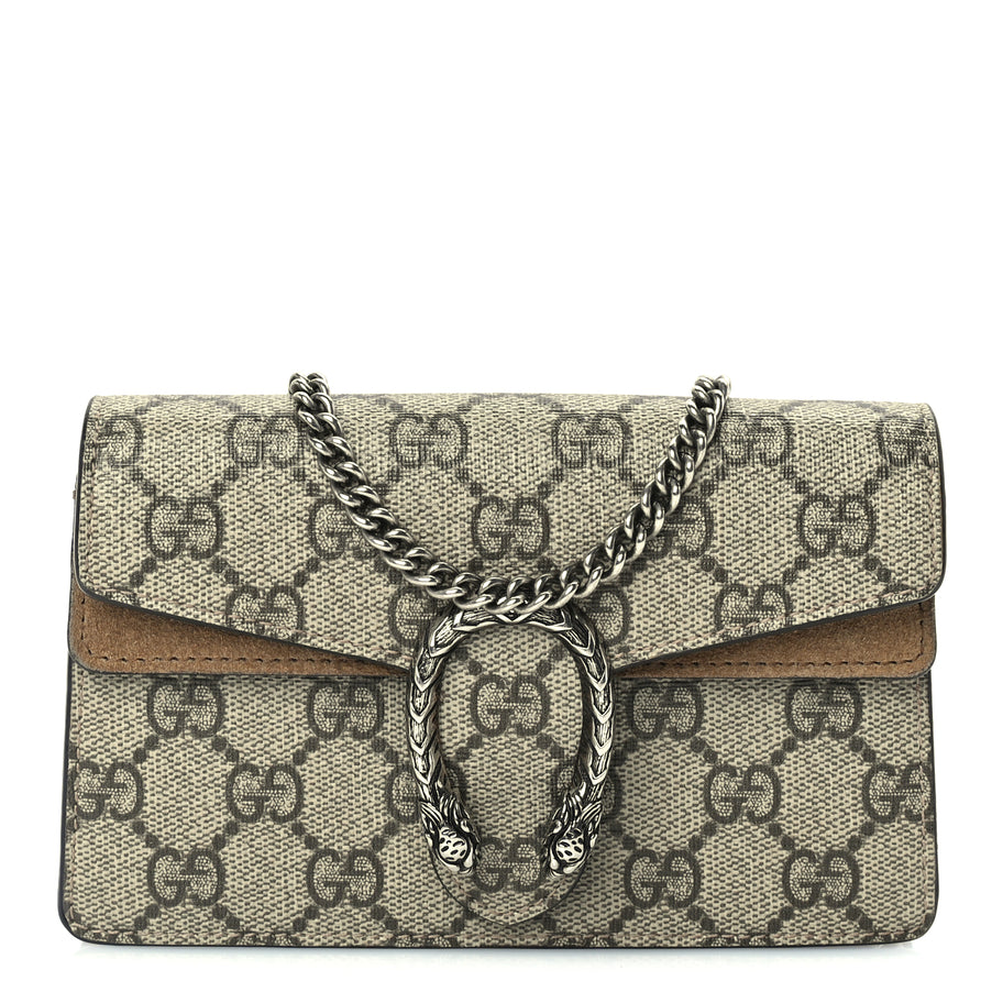 Gucci GG Supreme Monogram Super Mini Dionysus Shoulder Bag Taupe Image 1