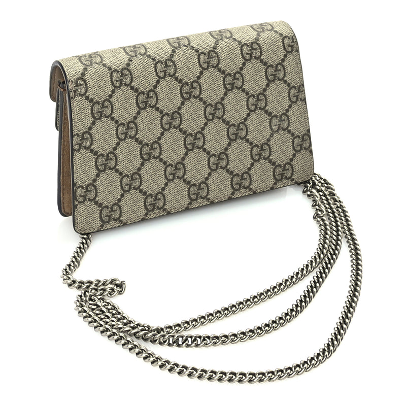  Gucci GG Supreme Monogram Super Mini Dionysus Shoulder Bag Taupe