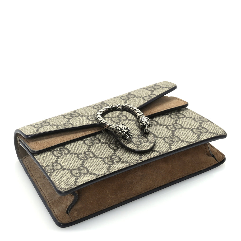 Gucci GG Supreme Monogram Super Mini Dionysus Shoulder Bag Taupe Image 3