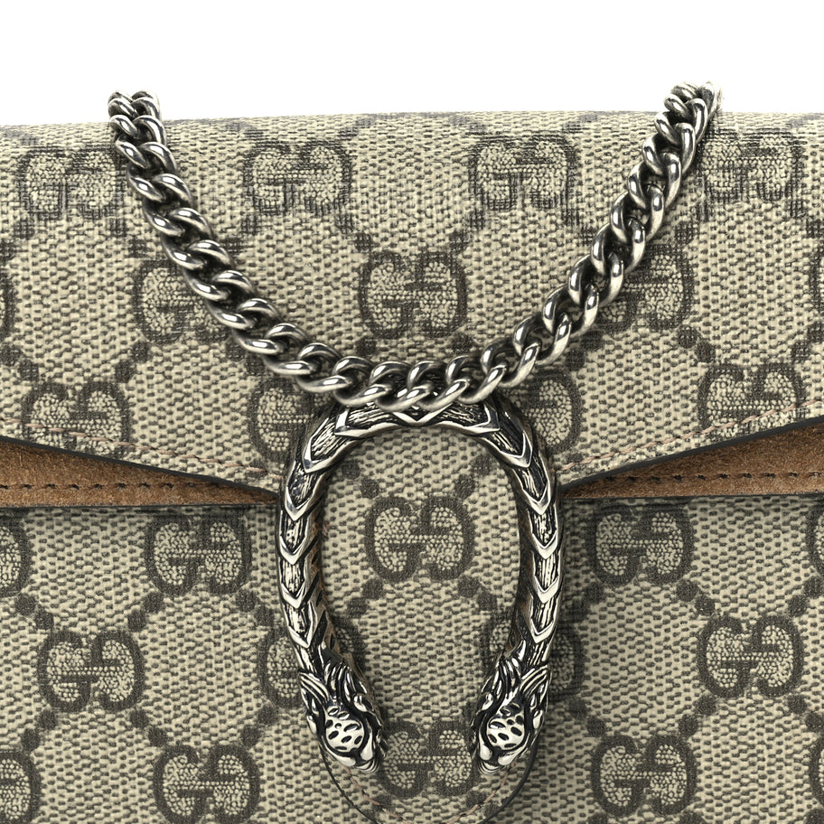 Gucci GG Supreme Monogram Super Mini Dionysus Shoulder Bag Taupe Image 6