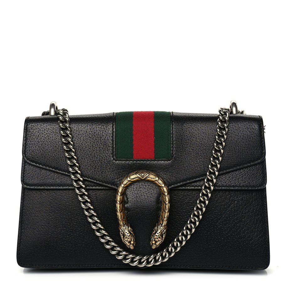 Gucci Calfskin Web Small Dionysus Shoulder Bag Black Image 1