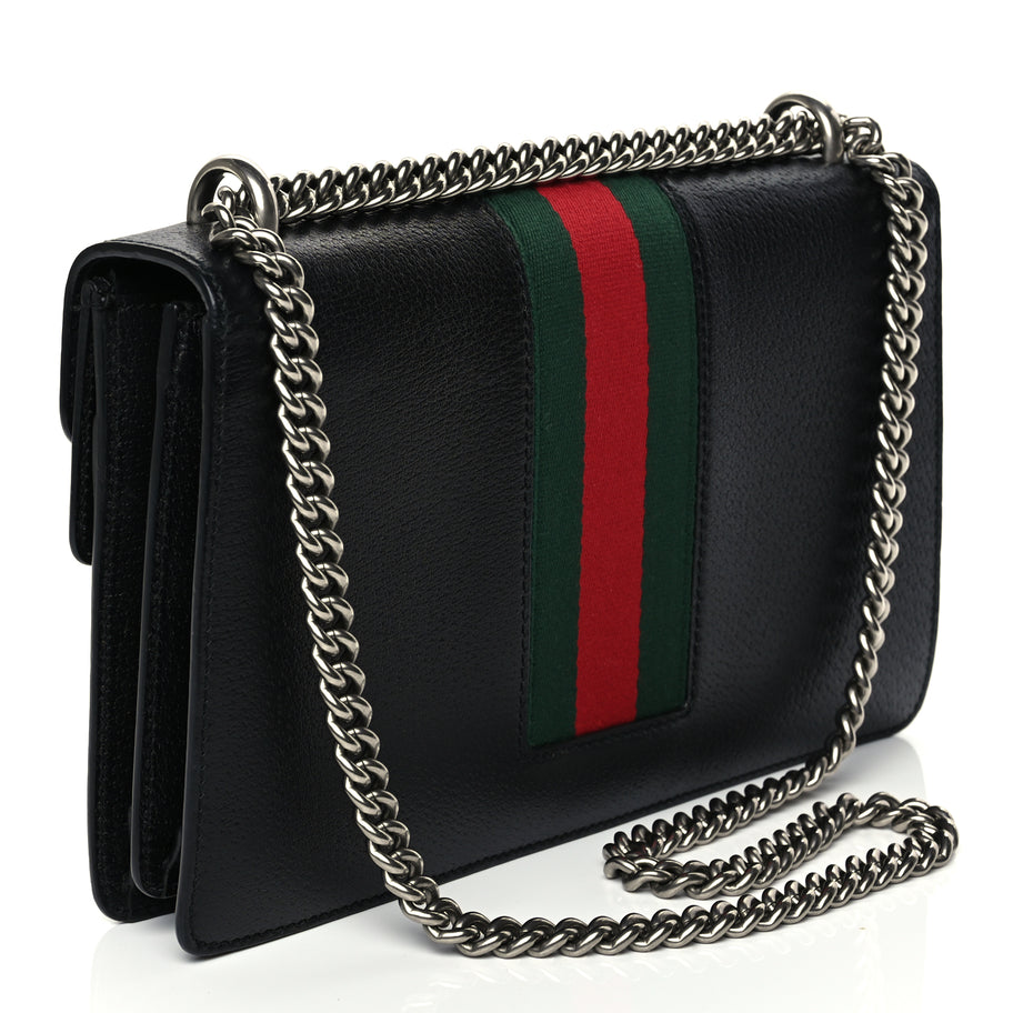 Gucci Calfskin Web Small Dionysus Shoulder Bag Black Image 2