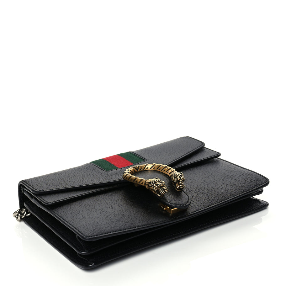 Gucci Calfskin Web Small Dionysus Shoulder Bag Black Image 3