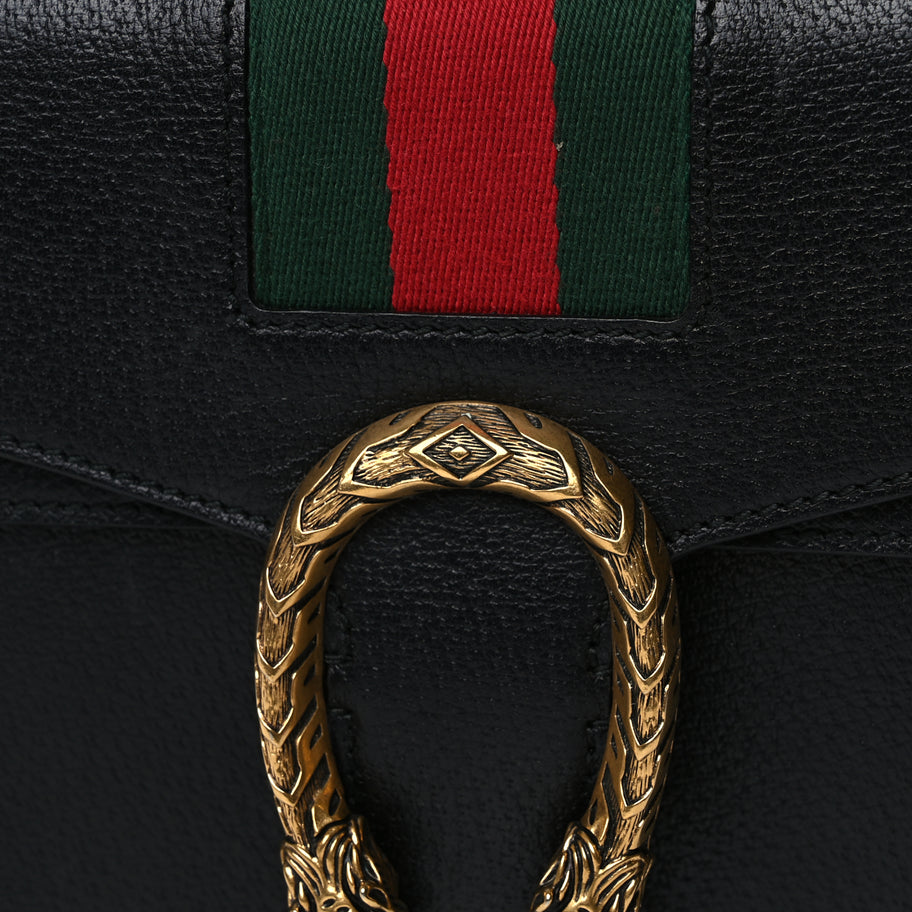 Gucci Calfskin Web Small Dionysus Shoulder Bag Black Image 7
