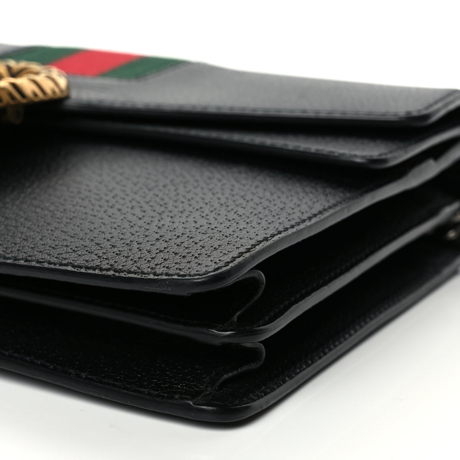Gucci Calfskin Web Small Dionysus Shoulder Bag Black Image 9