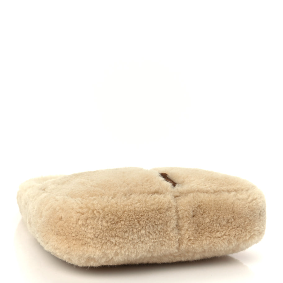 Saint Laurent Shearling Le 5 A 7 Mini Hobo Natural Beige Image 3