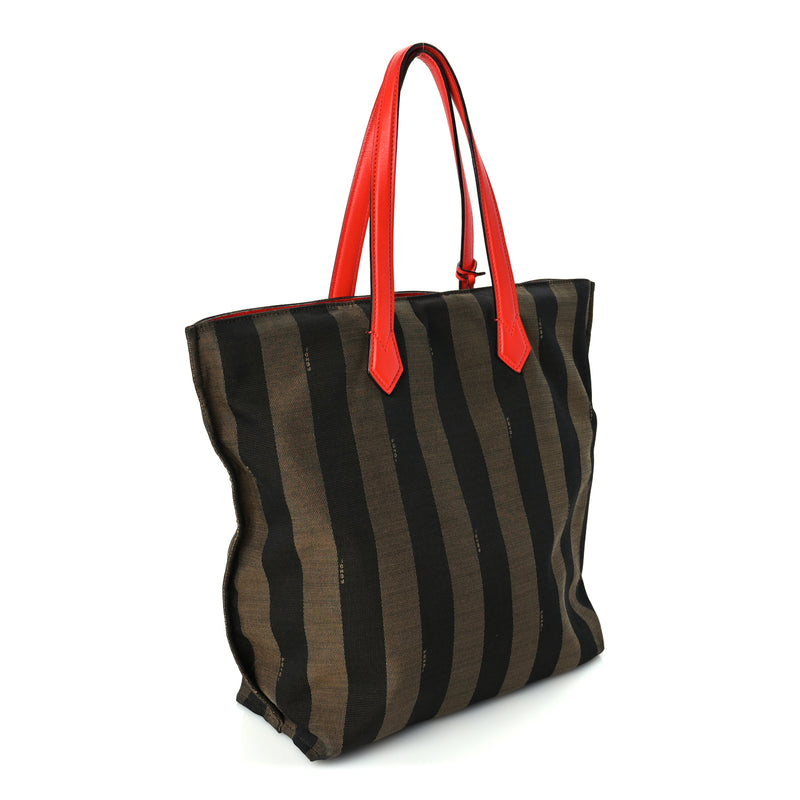  Fendi Pequin Vitello All In Shopper Tote Tobacco Papavero
