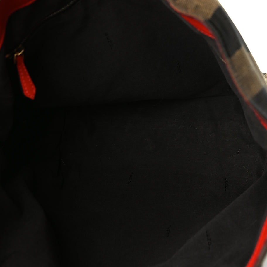 Fendi Pequin Vitello All In Shopper Tote Tobacco Papavero Image 4