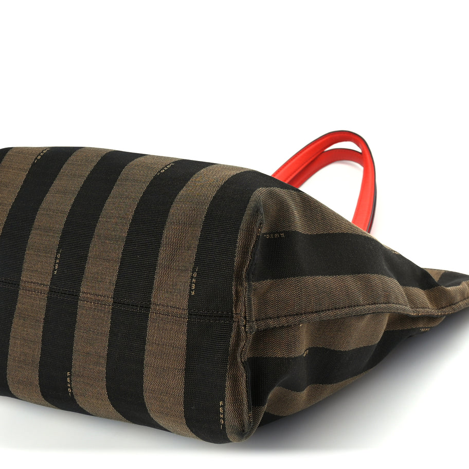 Fendi Pequin Vitello All In Shopper Tote Tobacco Papavero Image 8