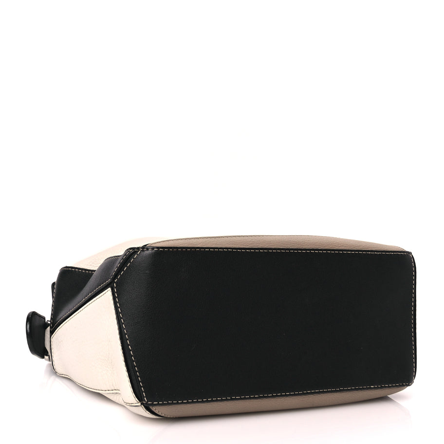 Loewe Calfskin Small Puzzle Bag Taupe Black Image 3