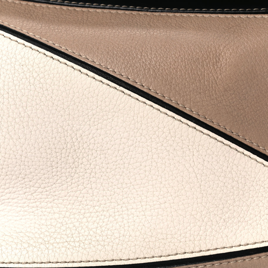 Loewe Calfskin Small Puzzle Bag Taupe Black Image 6