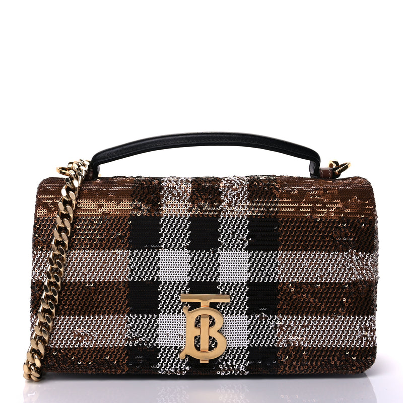  Burberry Sequin Small Lola Bag  Dark Birch