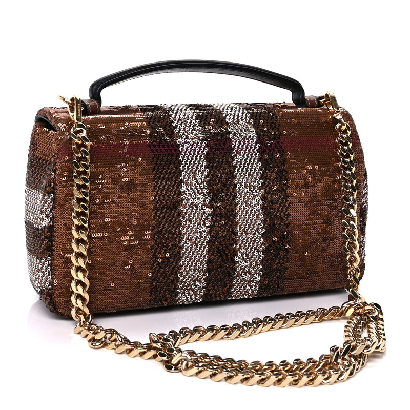  Burberry Sequin Small Lola Bag  Dark Birch
