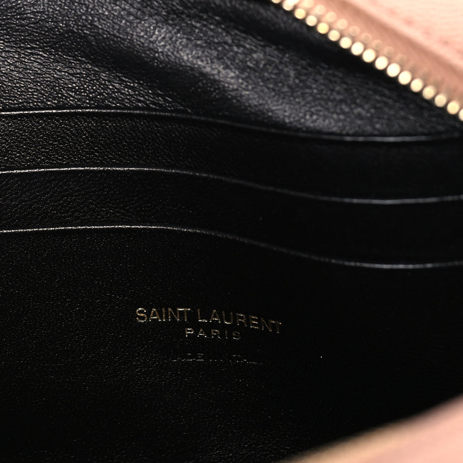 Saint Laurent Grain De Poudre Matelasse Monogram Mini Lou Camera Bag  Vintage Peach Image 5