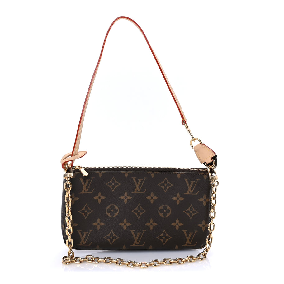 Louis Vuitton Monogram Chain Pochette Accessories Brown Image 1