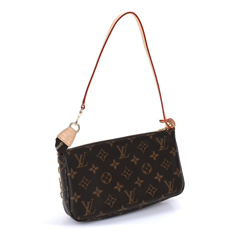  Louis Vuitton Monogram Chain Pochette Accessories Brown