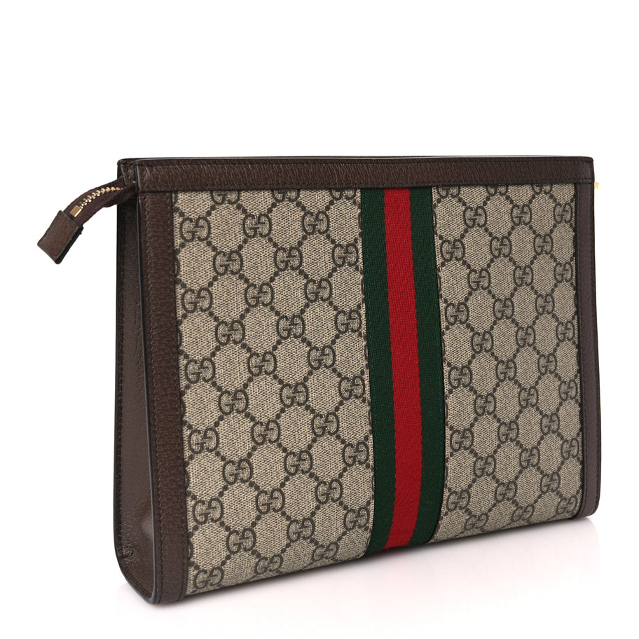 Gucci GG Supreme Monogram Web Ophidia Pouch Brown Image 3