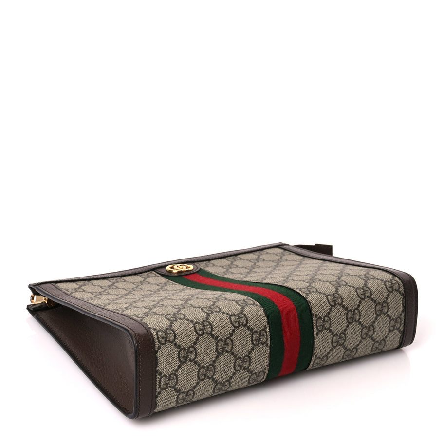 Gucci GG Supreme Monogram Web Ophidia Pouch Brown Image 4