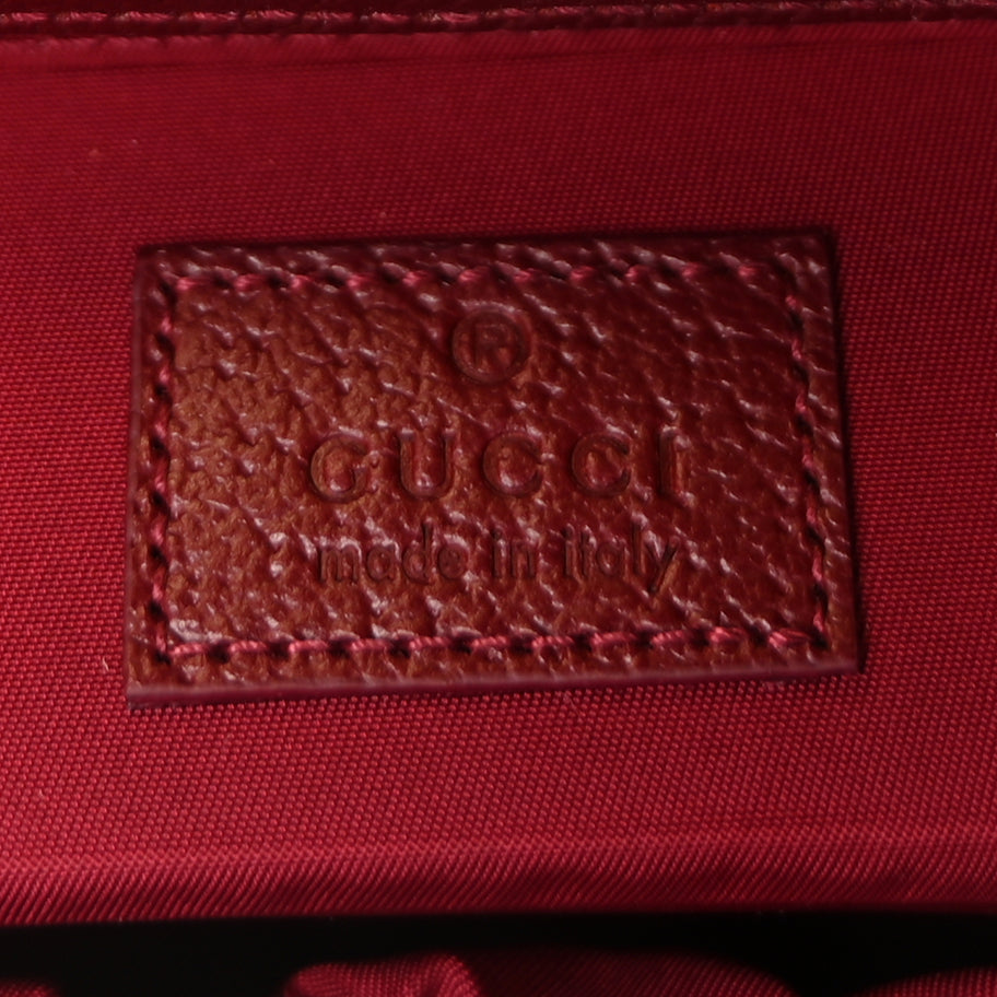 Gucci GG Supreme Monogram Ancora Calfskin Vanity Cosmetic Case  Beige Ebony Rosso Image 6