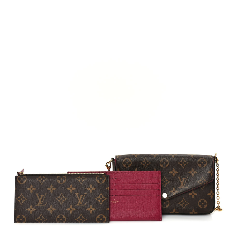 Louis Vuitton Monogram Pochette Felicie Chain Wallet  Fuchsia Image 2