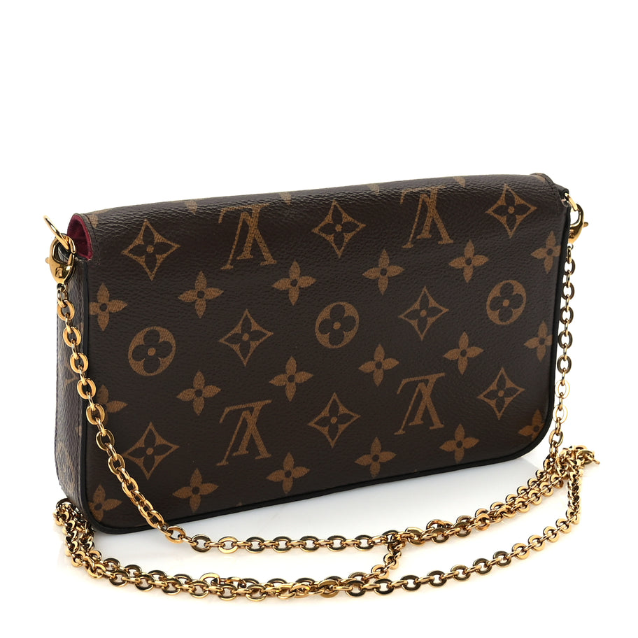 Louis Vuitton Monogram Pochette Felicie Chain Wallet  Fuchsia Image 3